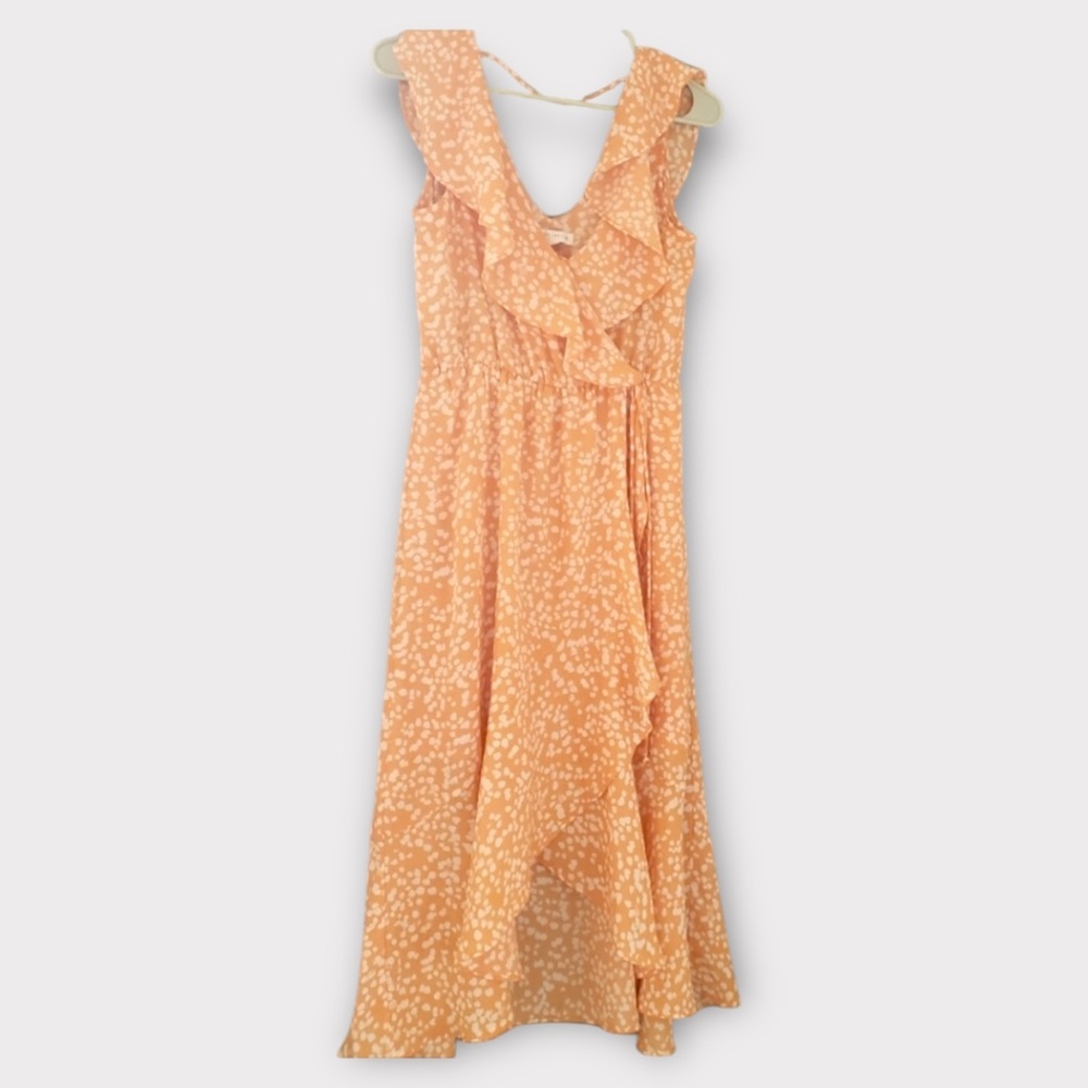 Socialite Midi Orange Ruffle Dress